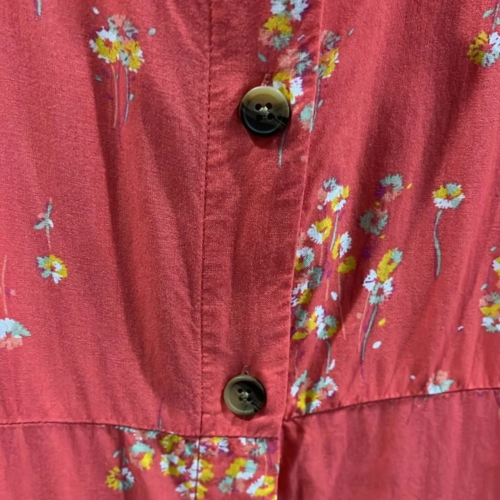 Peyton & Parker Floral Orange Button-Down Dress Size XL Lightweight And Flowy - Picture 3 of 6